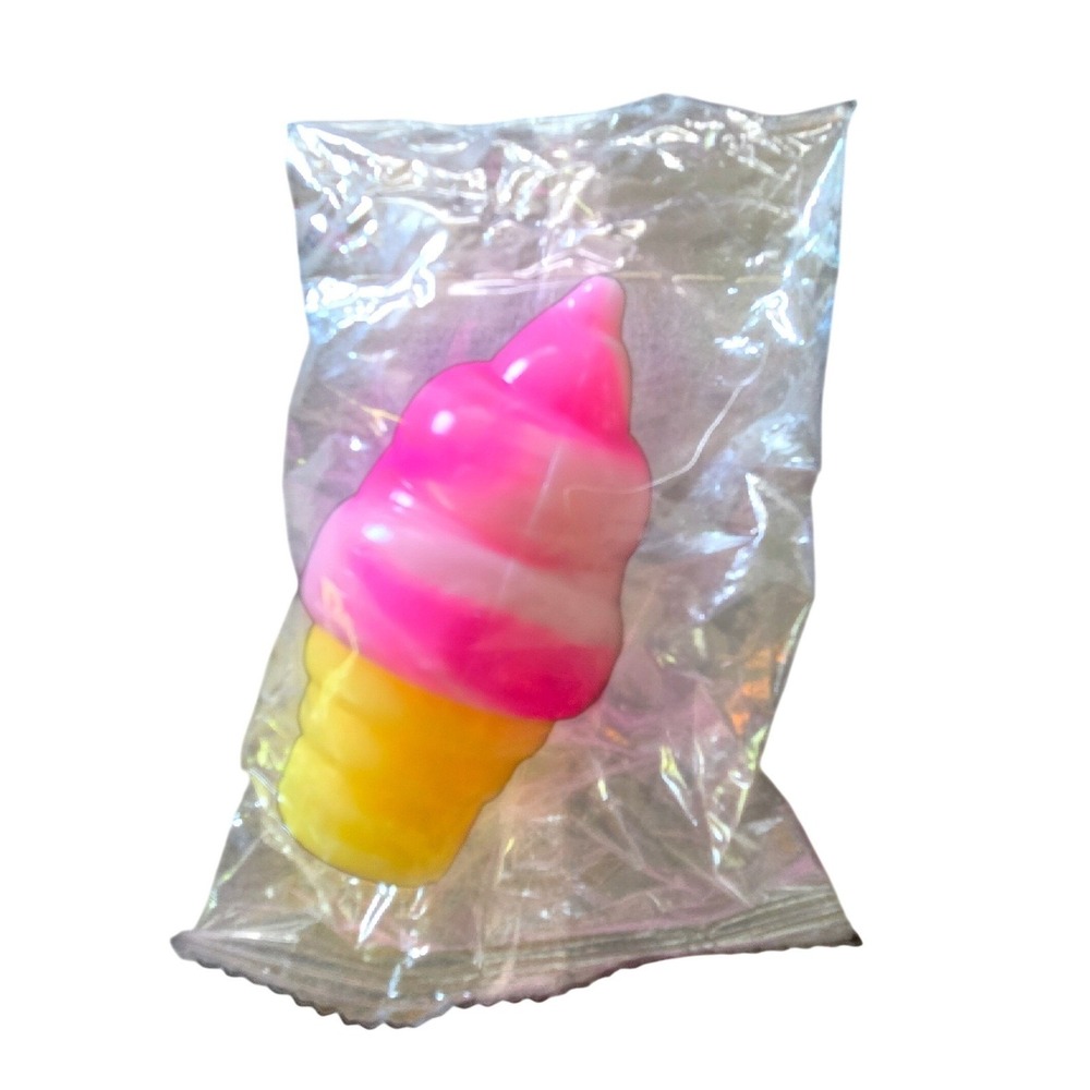 NeeDoh Nice Cream Cone Pink Yellow New Squishy Fidget Sensory Toy